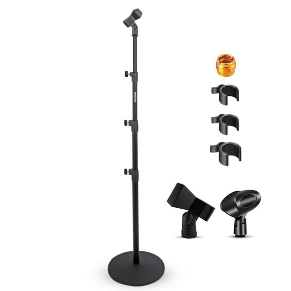 5Core Mic Stand Floor Adjustable Round Base Universal Metal Microphone Stands - Picture 1 of 8